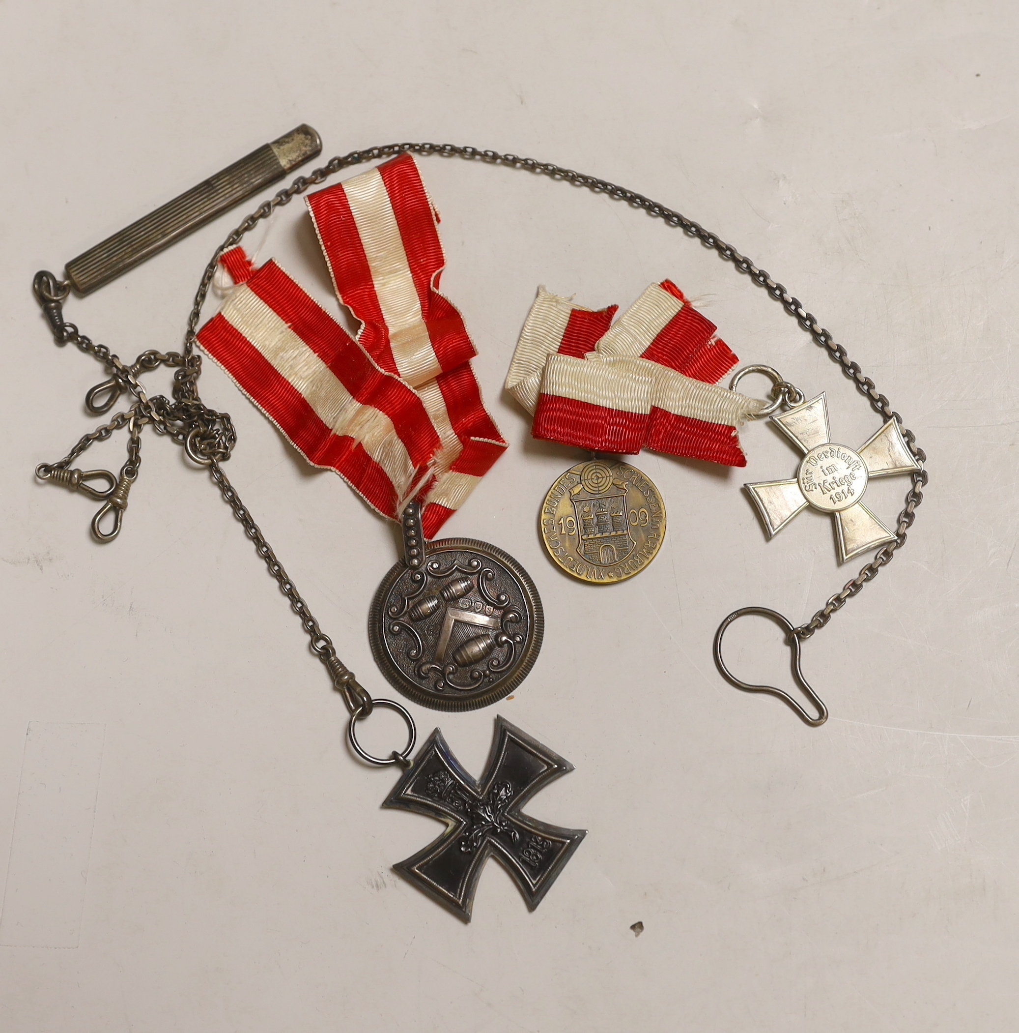 Four German medals including an iron cross